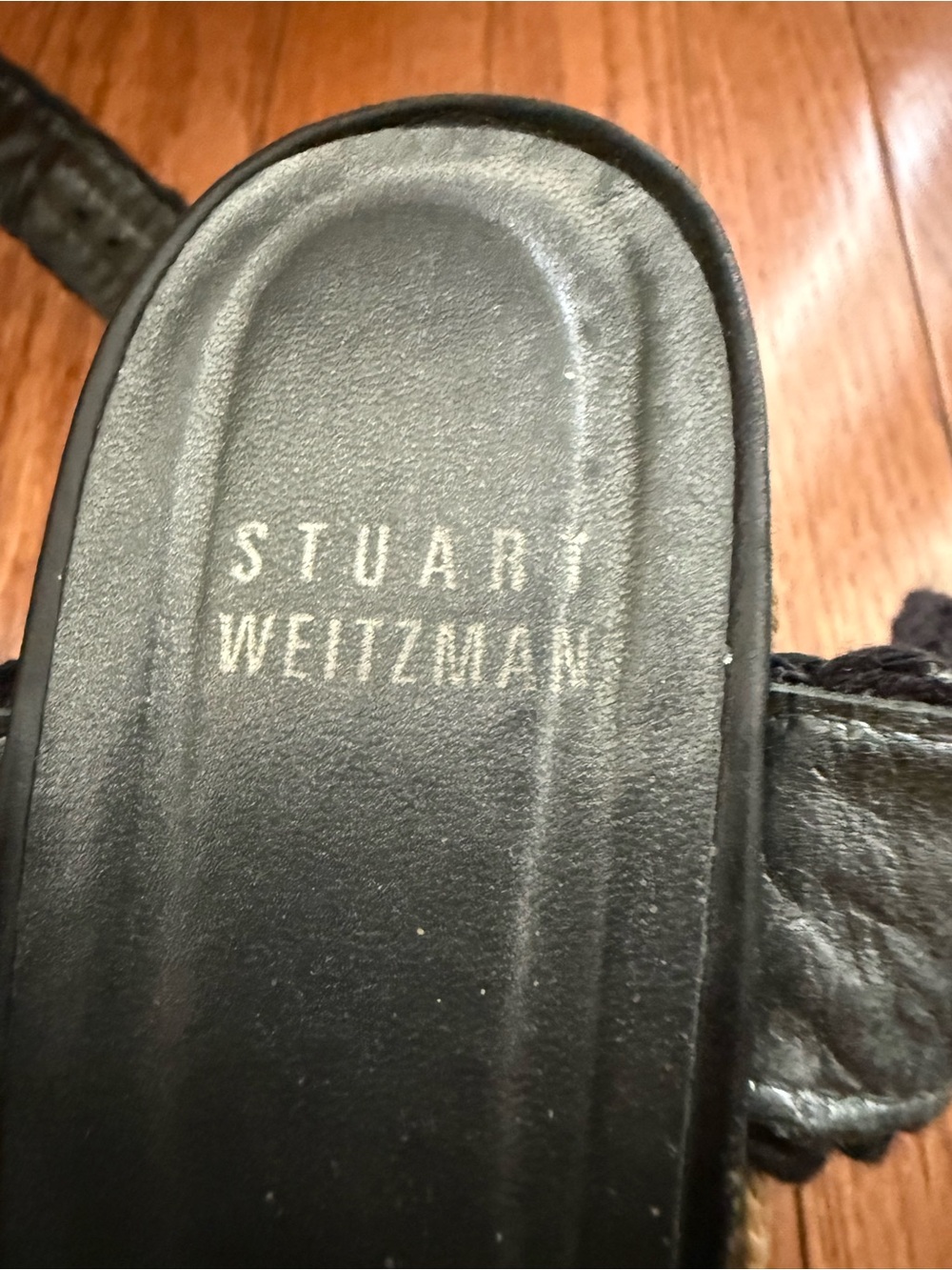 Stuart Weitzman Black Braided Wedge Sandals - Picture 6 of 7
